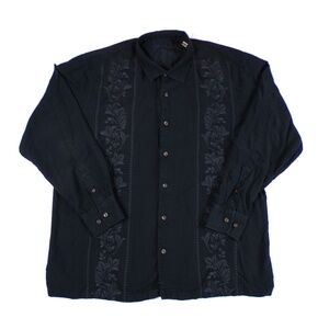 Tommy Bahama Embroidered Long Sleeve Floral Casual Button-UP Shirt Men's Size XL